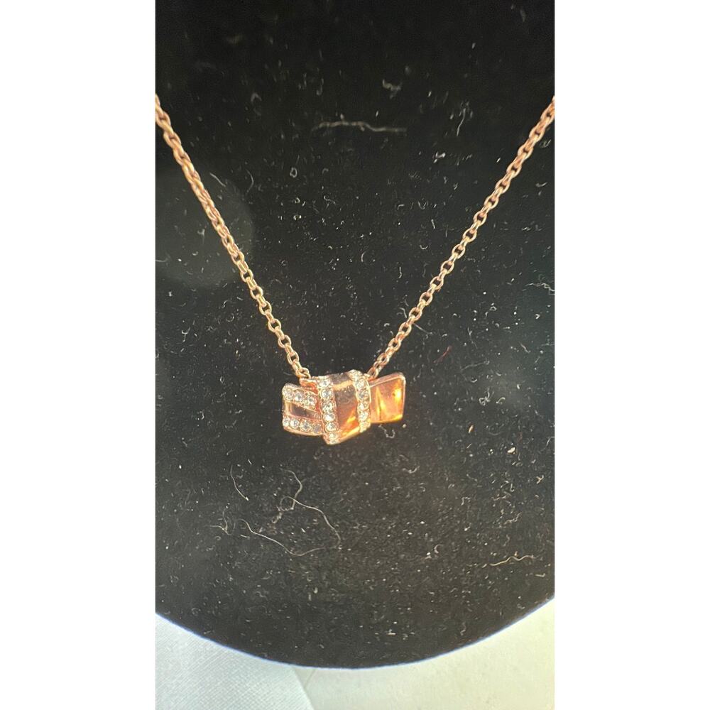 Kate Spade Ready Set Bow Rose Gold Color Necklace NWT - Picture 2 of 4